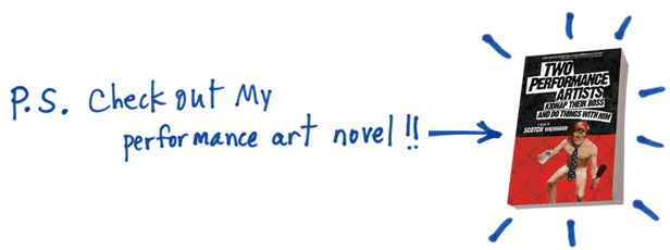 Visit www.2p4m.com to learn more about Scotch Wichmann's performance art novel