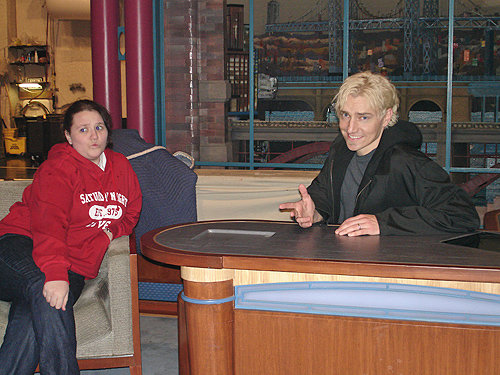 Scotch Wichmann on the David Letterman set